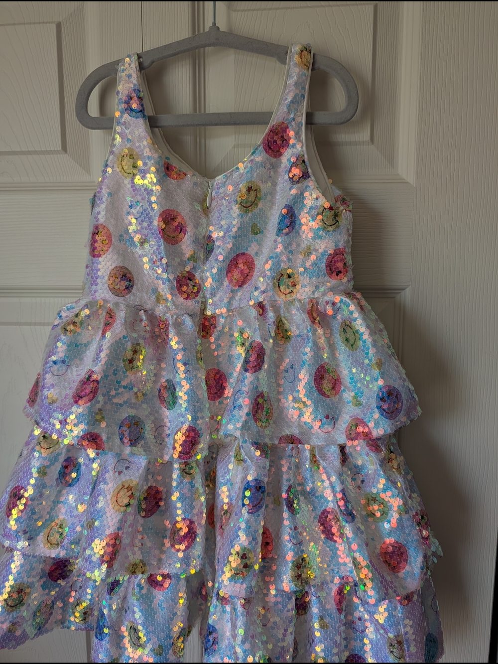 Lola + The Boys Iridescent Multicolor Sequin Tiered Party Dress